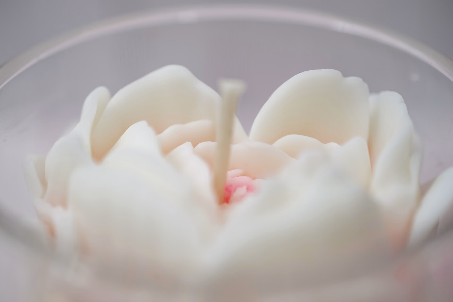 lumânare parfumata handmade trandafir citric DOR cu decor trandafir roz și strop de culoare