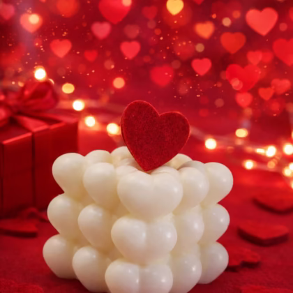 Lumânare Inimi Bubbly Cluster – Dragoste Multiplicată