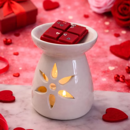 Burner ceramic Valentine’s handmade inimă Lotis Ritual set melts