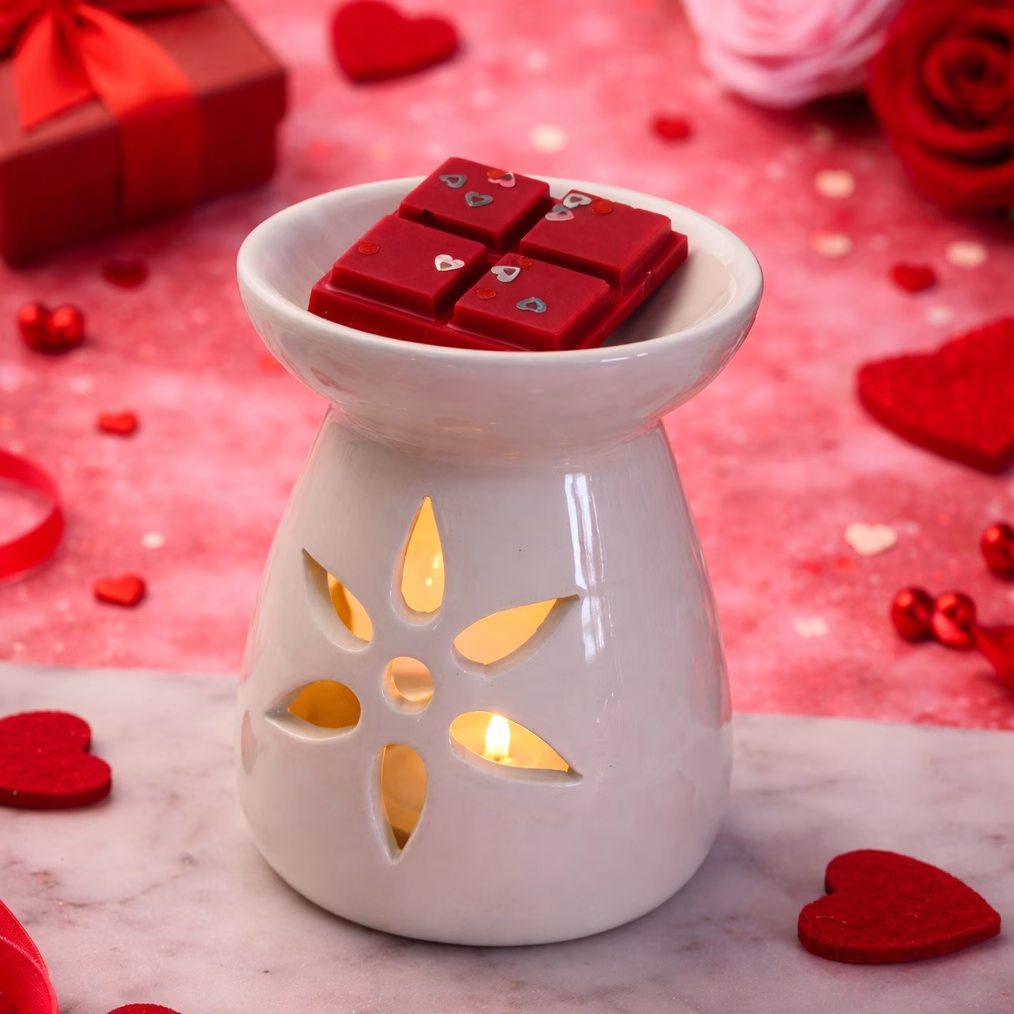 Burner ceramic Valentine’s handmade inimă Lotis Ritual set melts