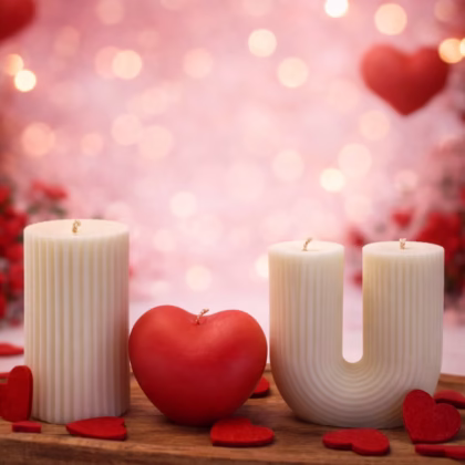 dei cadouri de Valentine’s Day cu lumânări handmade set I LOVE U Lotis Ritual